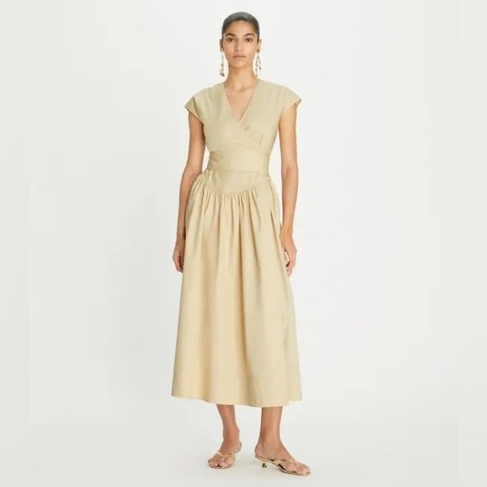 NWT Tory Burch Beige Midi Wrap Dress